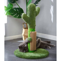 Cat Catcus Scratching Post Tree with Play Ball and Rubber Scratcher Green Protect Your Furnitur