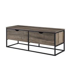 Gray Wash Drawers Storage Bench With Two Drawers Can Stow Away Bags and Hats Store Shoes Underneath the Drawers Within The Open Frame