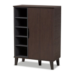 Dark Brown 15 Pair Shoe Storage Cabinet Easily Organize your Entryway with the Generous Shelving of the Idina Shoe Cabinet Five Open Shelves