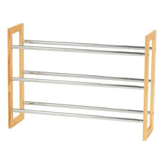 15 Pair Stackable Shoe Rack Keep your Shoe Accessible and Organized with this Lightweight Extendable Pine Wood and Metal Shoe Rack