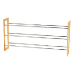 15 Pair Stackable Shoe Rack Keep your Shoe Accessible and Organized with this Lightweight Extendable Pine Wood and Metal Shoe Rack