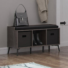 Storage Bench Are Perfect for Storing Shoes Scarves, Hats, and Other Items Neutral Gray, Black and Brown Tones Blend Well Into Any Space