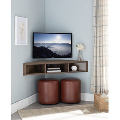 Walnut Oak French TV Stand for TVs up to 50" Help Of A Floating TV Stand. Anchor this Piece To A Corner Of A Room and Make the Perfect Place