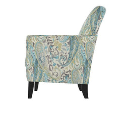 Sky Blue Multi Paisley Polyester Arm Accent Chairs Added To Your Living Room, Den, Or Office, This Armchair Boasts A Versatile Design