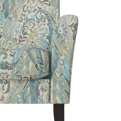 Sky Blue Multi Paisley Polyester Arm Accent Chairs Added To Your Living Room, Den, Or Office, This Armchair Boasts A Versatile Design