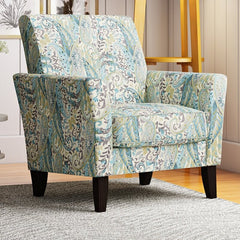 Sky Blue Multi Paisley Polyester Arm Accent Chairs Added To Your Living Room, Den, Or Office, This Armchair Boasts A Versatile Design