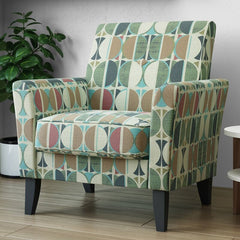 Arm Accent Chairs  Green Modern Half Moon Print Added To Your Living Room, Den, Or Office, This Armchair Boasts A Versatile Design