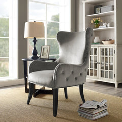 Tufted Wingback Chair Great Accent For Your Home Office, Bedroom Or Living Room Provide for Supportive and Comfortable Seating