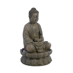 Outdoor Meditating Buddha Fountain with Light Fountain is Perfect for your Garden, Patio, Deck, Porch, or Yard Space. Looks Great Indoors