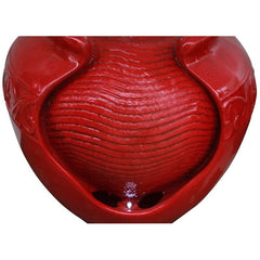 Vivid Red Resin Fountain with Light Turn your Home's Outdoor Area Into A Relaxing Oasis with the Peaktop Outdoor Glazed Pot Floor Fountain