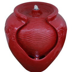 Vivid Red Resin Fountain with Light Turn your Home's Outdoor Area Into A Relaxing Oasis with the Peaktop Outdoor Glazed Pot Floor Fountain