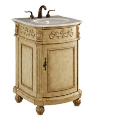 Antique Beige Single Bathroom Vanity Providing your Home Or Office Bathroom Hand-Painted Teak Brown Antique Beige Antique White Finish