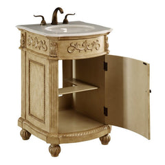 Antique Beige Single Bathroom Vanity Providing your Home Or Office Bathroom Hand-Painted Teak Brown Antique Beige Antique White Finish