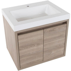 Forest Elm 25" Wall-Mount Single Bathroom Vanity Modern & Contemporary Bathroom Vanities Great Option To Open up Larger Bathroom Space