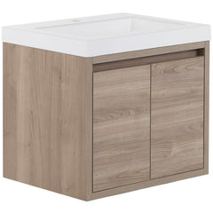 Forest Elm 25" Wall-Mount Single Bathroom Vanity Modern & Contemporary Bathroom Vanities Great Option To Open up Larger Bathroom Space