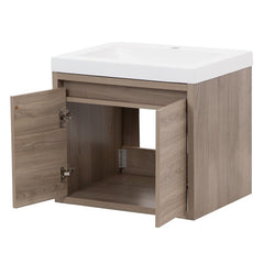 Forest Elm 25" Wall-Mount Single Bathroom Vanity Modern & Contemporary Bathroom Vanities Great Option To Open up Larger Bathroom Space