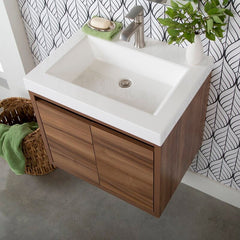 25" Wall-Mount Single Bathroom Vanity Modern & Contemporary Bathroom Vanities Great Option To Open up Larger Bathroom Space