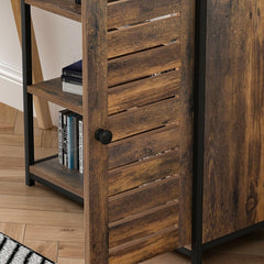 Steel 1 - Door Accent Cabinet A Multifunctional Storage Cabinet with 3 Open and 2 Hidden Shelves Perfect for Organize