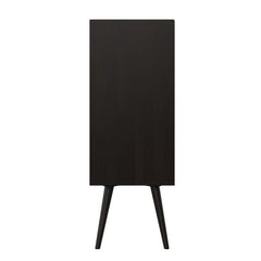 Dark Brown Solid Wood 2 - Door Accent Cabinet Modern Style, and Essential Storage, To Your Living Room Or Dining Room Splayed Legs