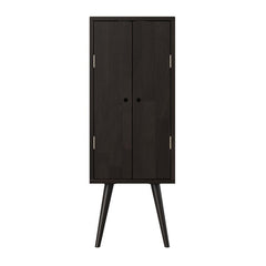 Dark Brown Solid Wood 2 - Door Accent Cabinet Modern Style, and Essential Storage, To Your Living Room Or Dining Room Splayed Legs