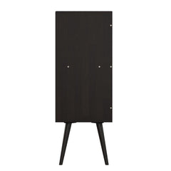 Dark Brown Solid Wood 2 - Door Accent Cabinet Modern Style, and Essential Storage, To Your Living Room Or Dining Room Splayed Legs