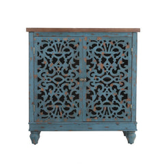 Blue 2 - Door Accent Cabinet Perfect Accent Cabinet for Additional Storage in your Entryway, Hallway, Or Living Areas Stain-Resistant