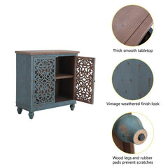 Blue 2 - Door Accent Cabinet Perfect Accent Cabinet for Additional Storage in your Entryway, Hallway, Or Living Areas Stain-Resistant