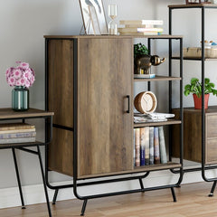 1 - Door Accent Cabinet Storage Cabinet Organizer 3 Side Shelves Keeps Everything Storage Cabinet for Living Room or Bedroom