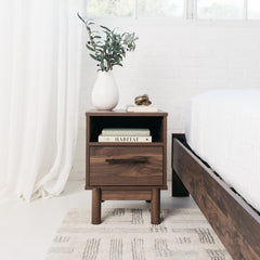 1 Drawer Nightstand in Brown Simple and Elegant in Its Design, This Piece Keeps your Home Decor Grounded While Elevating your Modern Style