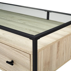 Birch Glass Desk Space for Important Documents and Sophisticated Office Supplies Contemporary Writing Desk