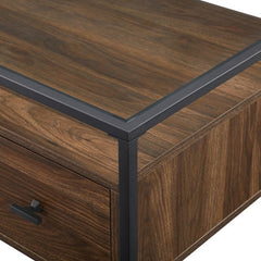 Dark Walnut Glass Desk Space for Important Documents and Sophisticated Office Supplies Contemporary Writing Desk