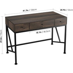 Dark Brown Reversible Desk Reversible Home Office Desk Provide Additional Storage Space to Help your Desktop Be Organized 3 Hidden Cubbies