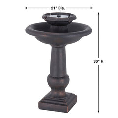 Two-Tier Birdbath Creates Soft Ambient Sounds and is Sure to Add Peace and Relaxation to Any Garden or Outdoor Area