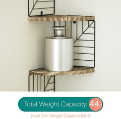 5 Tier Corner Shelf Wall Mount for Bedroom Living Room Bathroom Kitchen Office