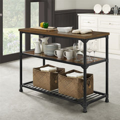 Kitchen Islands & Carts 48'' Steel Prep Table Two Open Shelves Ensure Everything Has Storage Space. Works Perfectly in the Kitchen