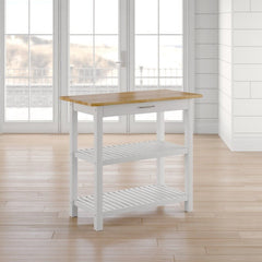 Kitchen Islands & Carts 40'' Solid Wood Prep Table Perfect for Space Saving for your Kitchen