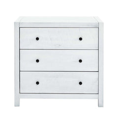 White Washed 3 Drawer Dresser Three-Drawer Accent Chest Stands on in Style Perfect for Storing Everything with Full Extension Side Glides