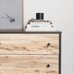 6 Drawer Double Dresser Perfect Marriage of Simple and Contemporary Style, The Dresser is a Charming Addition to your Home