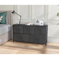 5 Drawer Dresser Multi-Functional Dresser for Every Household. Provides Additional Storage Space in your Living Room or Bedroom