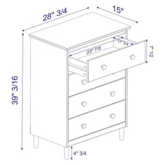 Caramel 4 Drawer Chest four Drawers Offer Plenty of Storage for All your Shirts, Socks, Sweaters, and Jeans Perfect for Storage