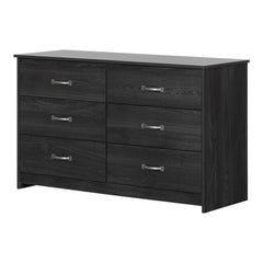 Gray Oak 6 Drawer Double Dresser Six Handy Storage Drawers  Putting your Clothes Away is Easy Perfect for your Bedroom