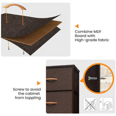 Brown 9 Drawer Double Dresser Organizational Needs Ideal for Small Spaces Such As Apartments, Condos, and Dorm Rooms