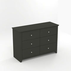 Graphite Grey 6 Drawer Double Dresser Greatest Partner to Adorn your House Perfect Place to Display your Stylish Decorations