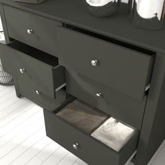 Graphite Grey 6 Drawer Double Dresser Greatest Partner to Adorn your House Perfect Place to Display your Stylish Decorations