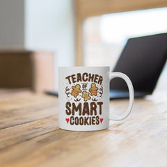 Teacher Of Smart Cookies Mug, Funny Xmas Teachers Coffee Mugs, Gingerbread Tumbler, Gifts for Teachers, Camp Mug Travel Mug Can Holder