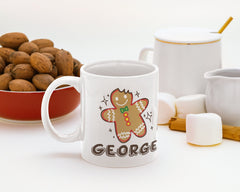 Personalized Christmas mug, Secret santa gift, Gingerbread, Hot Chocolate Mugs, Gifts for kids, Gift for co-workers, Funny Coffee Mug