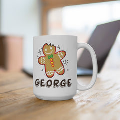 Personalized Christmas mug, Secret santa gift, Gingerbread, Hot Chocolate Mugs, Gifts for kids, Gift for co-workers, Funny Coffee Mug