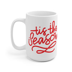 IMPERFECT Holiday Christmas Mug, Red Campfire Mug, Ceramic Mug, tis the season, Hand Lettered Mug, Camper Mug, have a cup of cheer