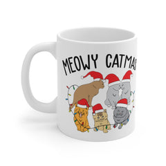 Meowy Catmas Christmas Coffee mug, Funny Cats Mug, Cat Mom, Kitty gift shirt, Christmas gift for Mom, Christmas Coffee mug Cat Lover Gift