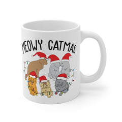 Meowy Catmas Christmas Coffee mug, Funny Cats Mug, Cat Mom, Kitty gift shirt, Christmas gift for Mom, Christmas Coffee mug Cat Lover Gift